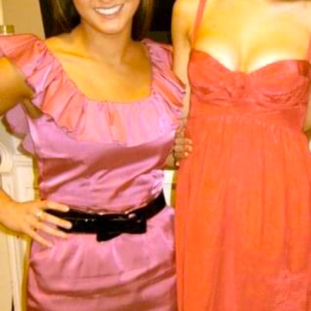 Laila Azhar Pink Satin Ruffled Dress - Picture 5 of 5